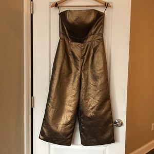 Hutch x Anthropologie Quinn Copper Metallic Wide Leg Jumpsuit, Size 2.